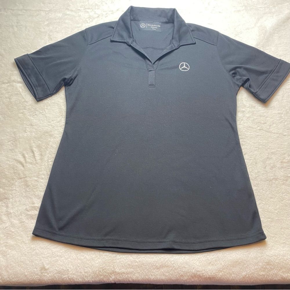 Mercedes Benz Black Short Sleeve Polo Size Medium